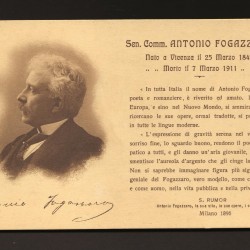 Menù dell'epoca dello scrittore vicentino Antonio Fogazzaro